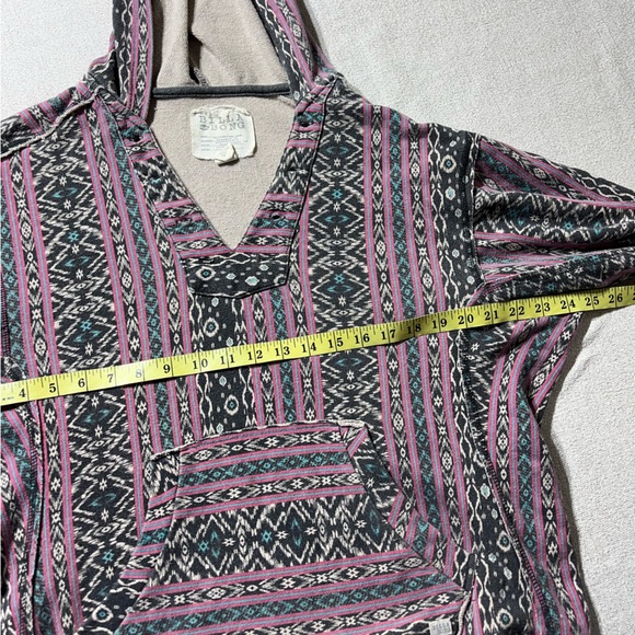 Billabong Comfy Oversized Mexican Aztec Style Boho Hooded Poncho Sweatshirt - Picture 3 of 7